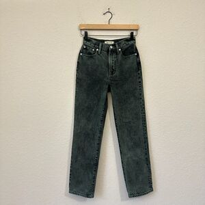 MADEWELL The Perfect Vintage Straight Jeans in Steel Green Acid Wash
